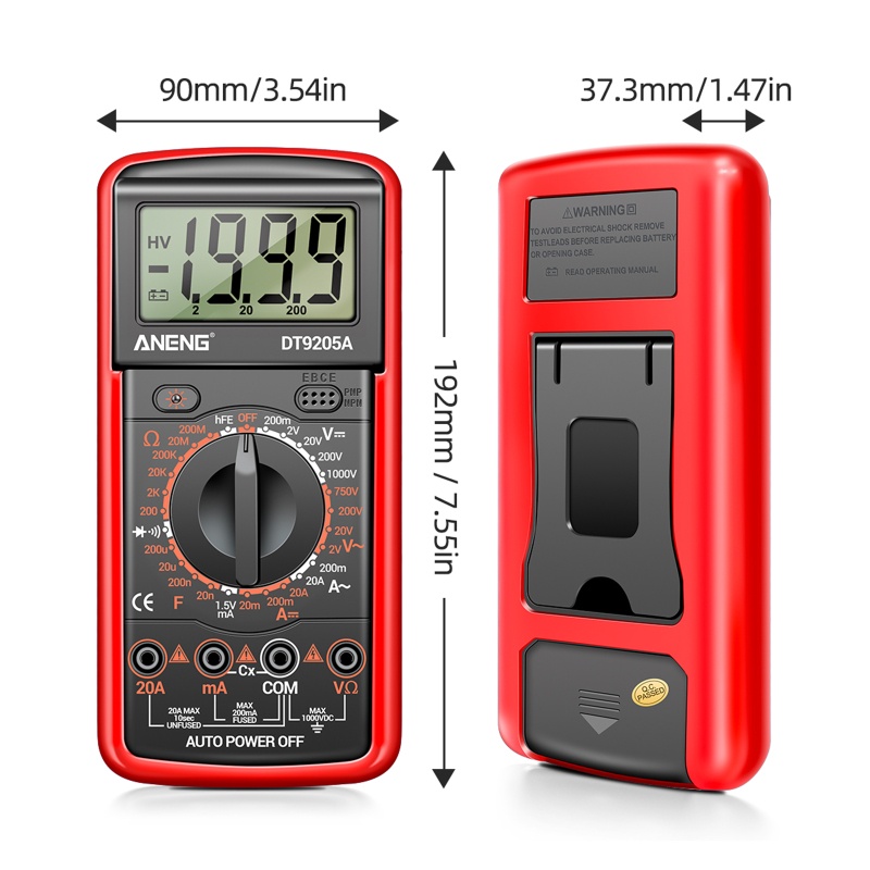 Kiss Auto Ranging Multimeter Digital AC / DC Untuk Mengukur Tegangan Arus Listrik