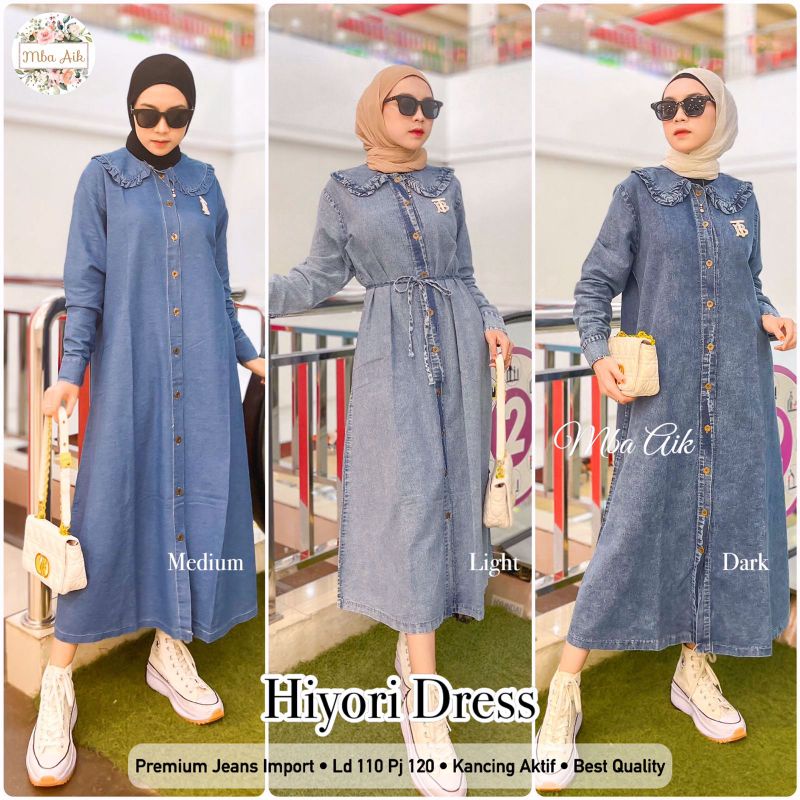 Dress Jeans - Midi Dress jeans Kualitas Premium - Hiyori midi dress