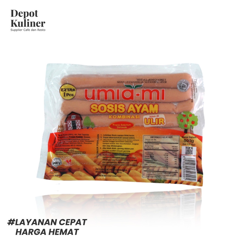 Jual Umiami Sosis Ayam Isi 16 Batang 500 Gr Chicken Sausage