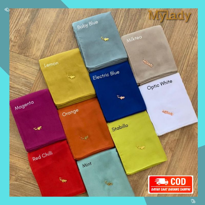 Kerudung My lady Jilbab Polos Flex Hijab Segi Empat Segiempat Voal Ultrafine Plain