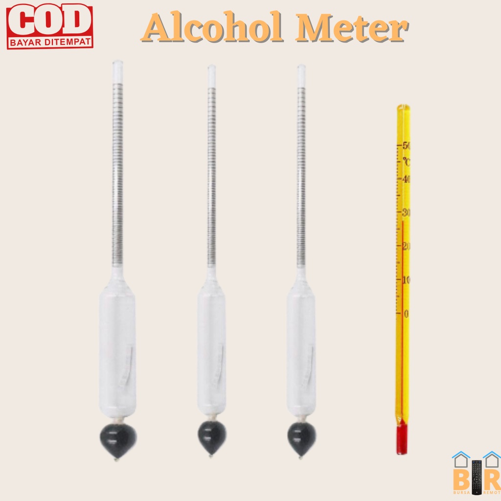 Hydrometer Alcoholmeter Set Alcohol Concentration Meter+Thermometer 4pcs oneset