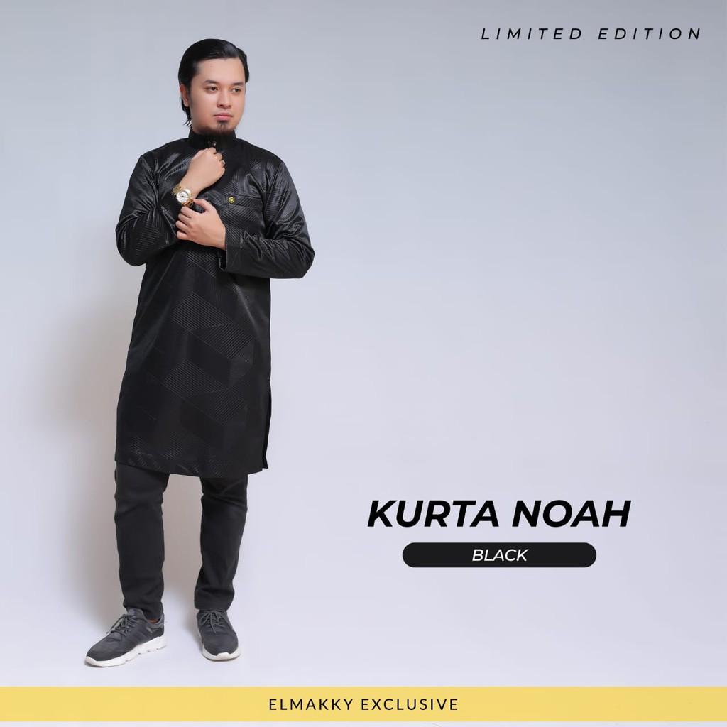 NEW ELMAKKY 2020 KURTA NOAH BLACK BY ELMAKKY EXCLUSIVE | JUBAH KURTA PRIA ELMAKKY