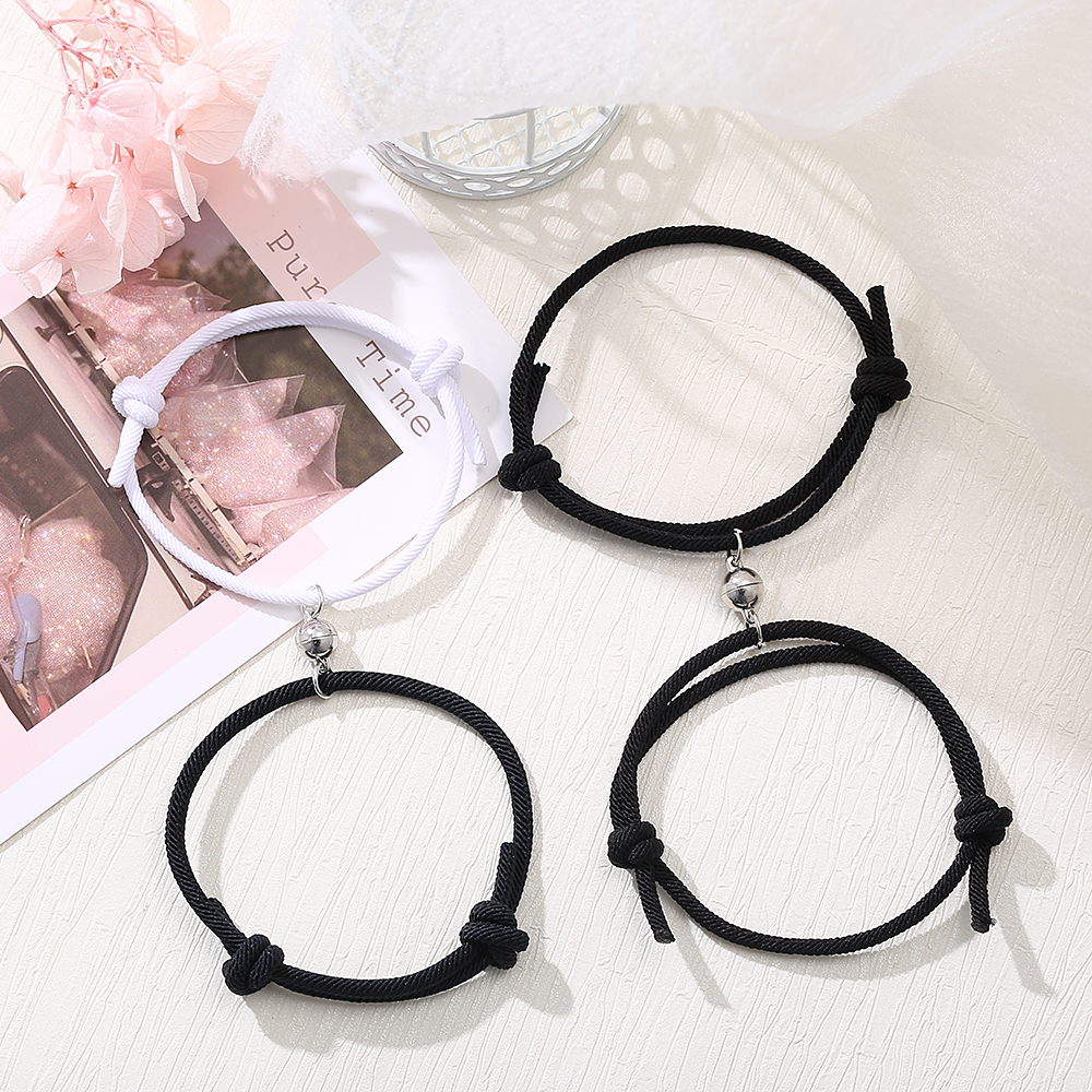 IFYOU Gelang Magnet Suction Stone Adjustable Gaya Korea Untuk Pasangan