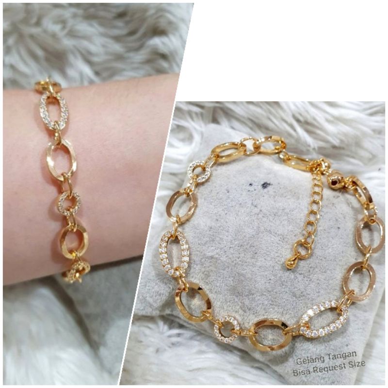 Gelang Premium Gold lapis emas Gelang Krincingan Mirip emas asli anti karat Gelang Rantai 1883