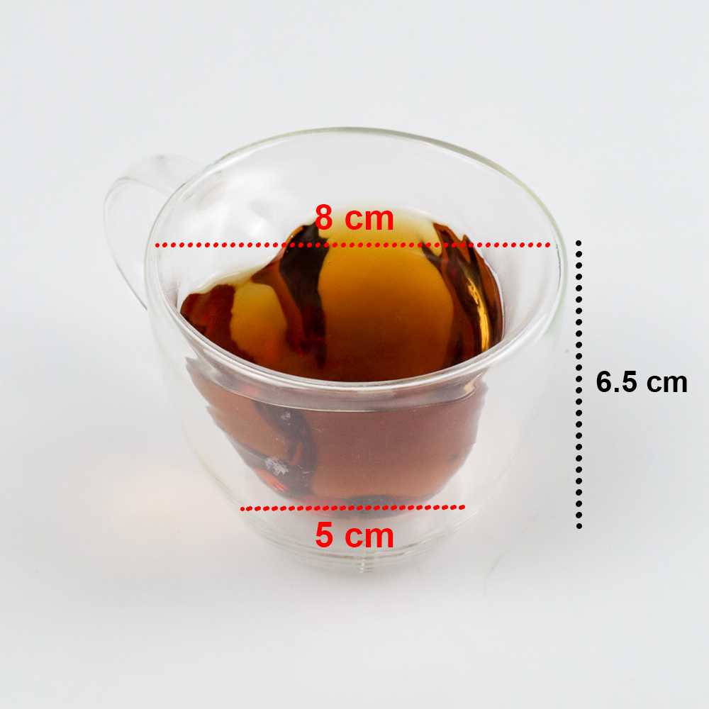 Cangkir Kopi Anti Panas Double-Wall Glass Love Series 150ml