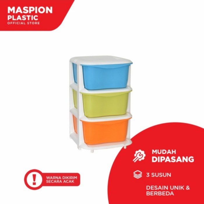 Maspion Laci Lemari Pakaian Susun 3 Tower Container S3