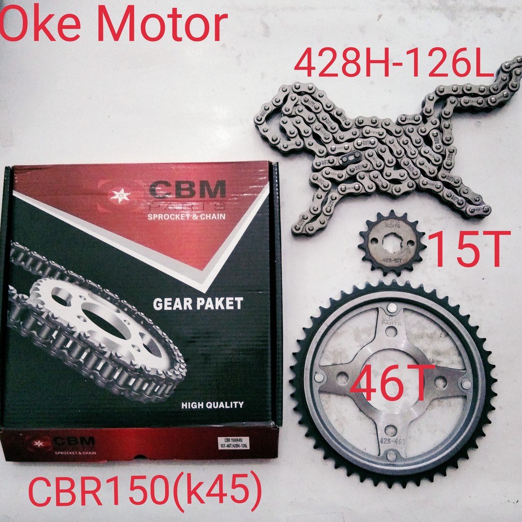gear set gir paket motor CBR150 K45
