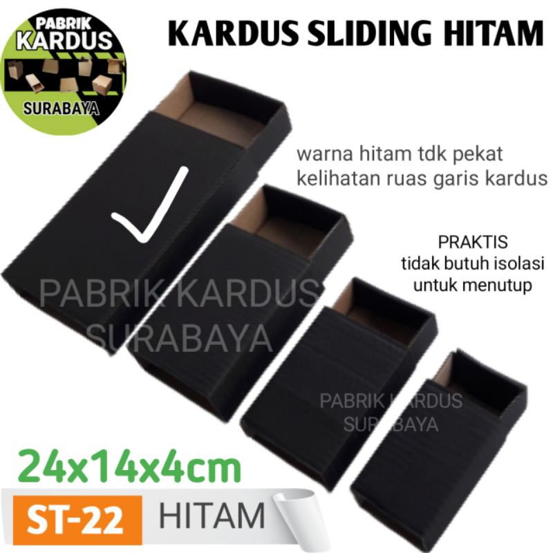 

KOTAK SLIDING ST-22 HITAM KARDUS KARTON BOX DUS HP AKSESORIS SOUVENIR