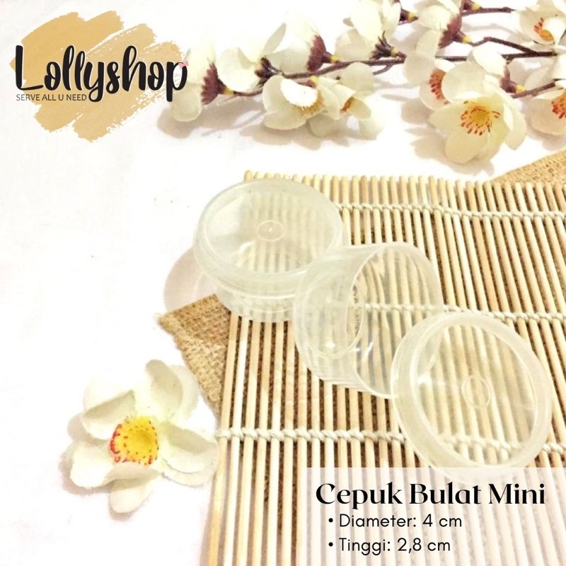 Cepuk Bulat Mini / Cepuk Plastik / Toples Bulat Mini / Toples Mini / Wadah Mini