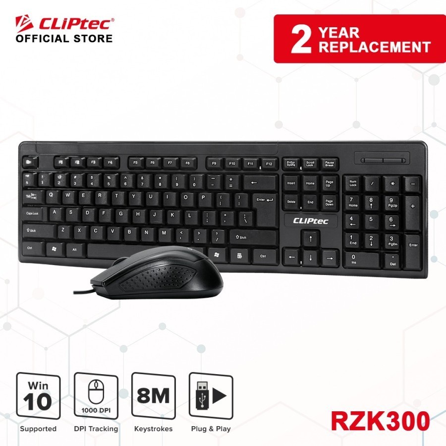 Keyboard And Mouse Combo Set Wired Cliptec RZK300 RZK 300 Exclusive