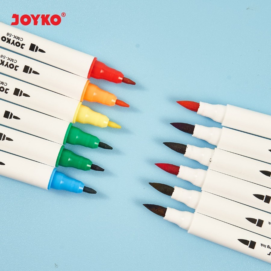 Spidol - Joyko Color Marker Dual Tip CMK-58-12 Warna