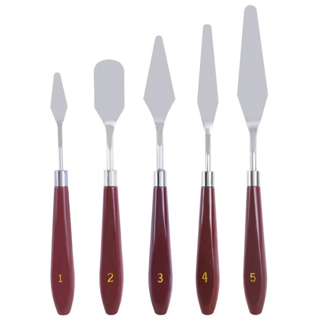 5pcs / Set Spatula Multifungsi Bahan Stainless Steel Untuk Membuat Kue