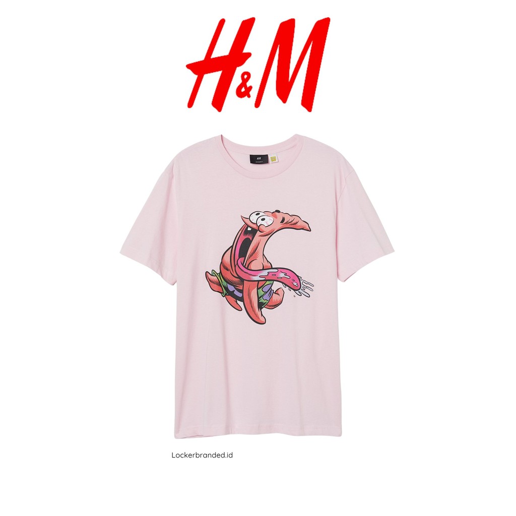 BAJU KAOS H&M / T-SHIRT HNM / KARTUN SPONGEBOB / PATRICK PINK