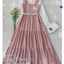 BAJU GAMIS  REMAJA PEREMPUAN GAUN LIVY DRESS M L XL XXL korea style Baju dress muslim GAMIS MUSLIM D
