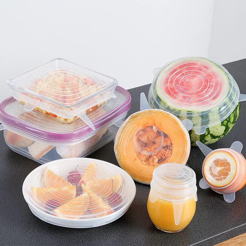 6in1 Silicone Food Cover Stertch Bowl Lid Silikon Penutup Makan