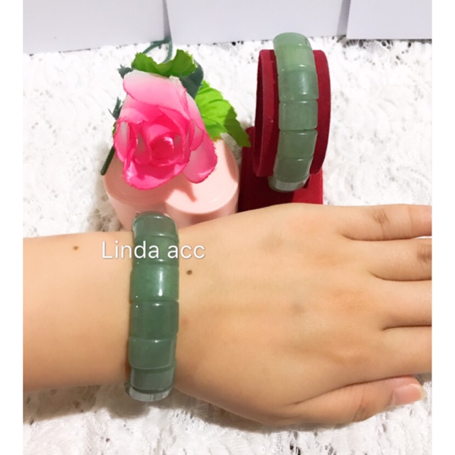 gelang karet batu giok motif kotak gelang giok