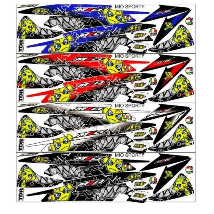 STRIPING MIO SPORTY HIU  mio SMILE stiker motor modifikasi mio sporty  SEMI DECAL MIO SHARK MURAH