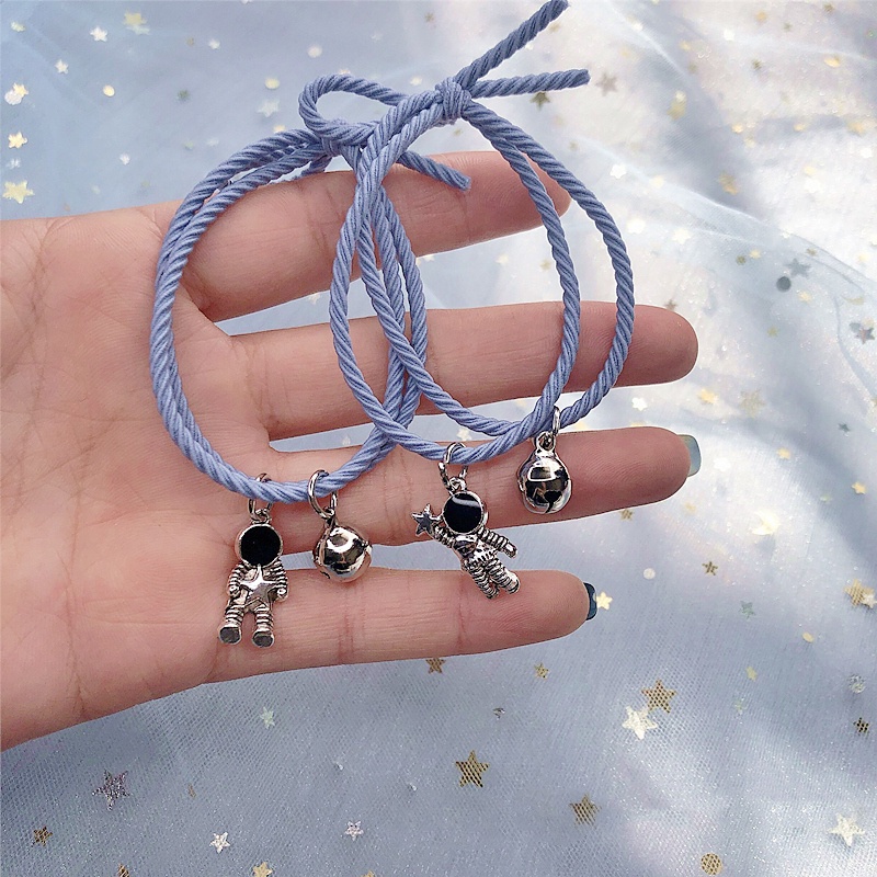 [✅READY STOCK] ❤️2 Pcs Gelang Couple Gelang Tali Karet Desain Astronot Untuk Pria Dan Wanita Gelang Couple COD Bracelets Fashion Simple Penjualan Panas Mode