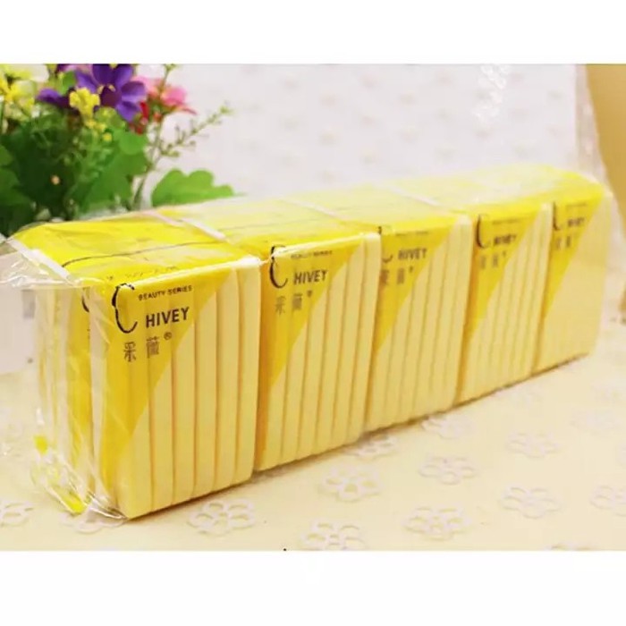 SPONGE FACIAL STICK / SPON KENTANG YELLOW ( 1PACK ISI 12 STICK )