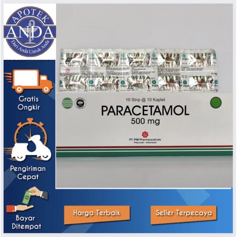 Paracetamol 500 Mg Tablet PIM / parasetamol tablet PIM / 1 strip 10 tab