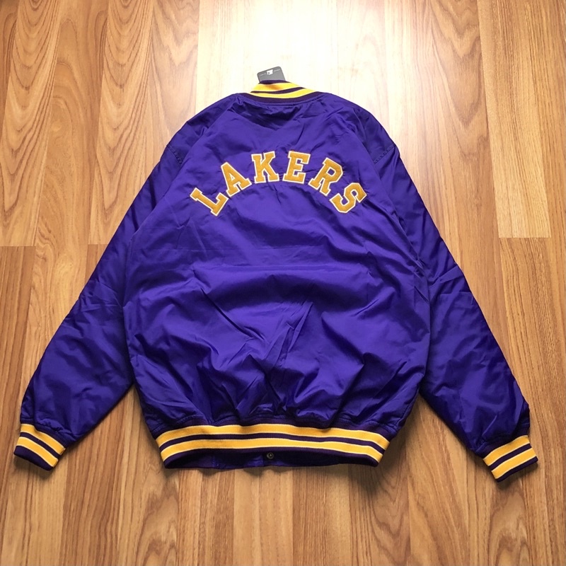 VARSITY JACKET LAKERS - TEXT BACK UNGU BORDIR PRMIUM PRIA &amp; WANITA