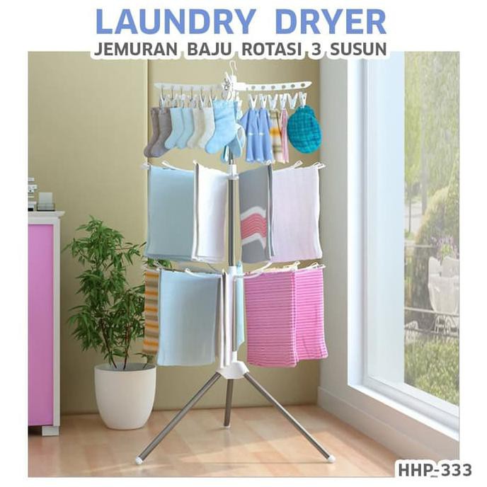 Tempat Jemuran Gantungan Jepitan Baju Pakaian Baby Anak Portable Lipat Stainless Laundry Dryer