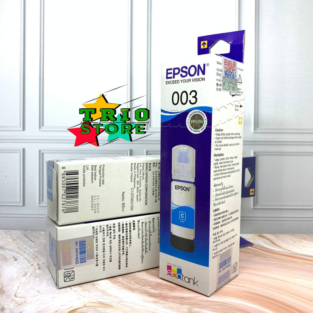 Tinta Epson 003 For L3110 L3150 L1110-Cyan/Biru