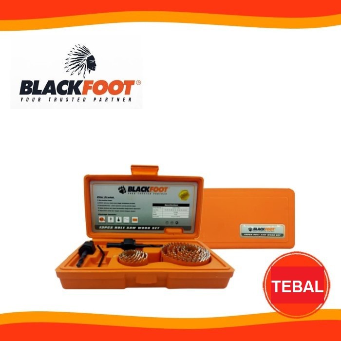 BLACKFOOT Hole Saw Holesaw Mata Bor Kayu Set 13 Pcs 19-64mm TEBAL