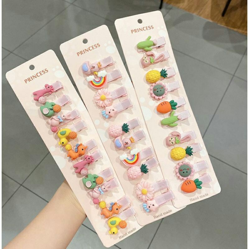 ISI 10 Jepit Rambut Anak-Anak Kecil Korea Bunga dan Buah dan Animal Cute / Jepitan Rambut Baby Bayi 