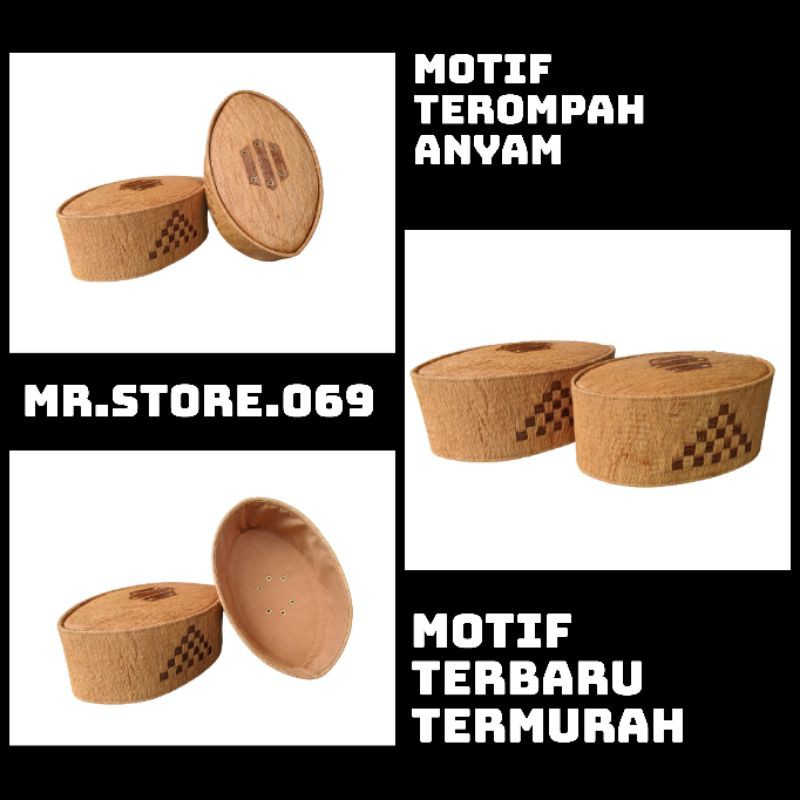 Peci habib||Peci kulit kayu waru||Peci kulit kayu motif anyam||kopiah