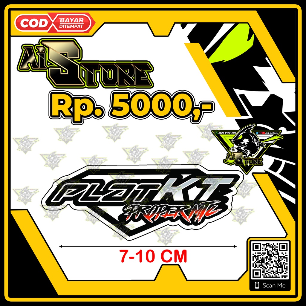Stiker Plat KT Proper Matic
