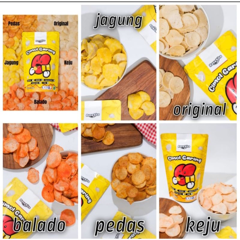 RESELLER SNACK MAKANAN RINGAN CEMILAN PEDAS CIMOL KERING MOLRING MORING GARING ENAK SNACK RASA KITA