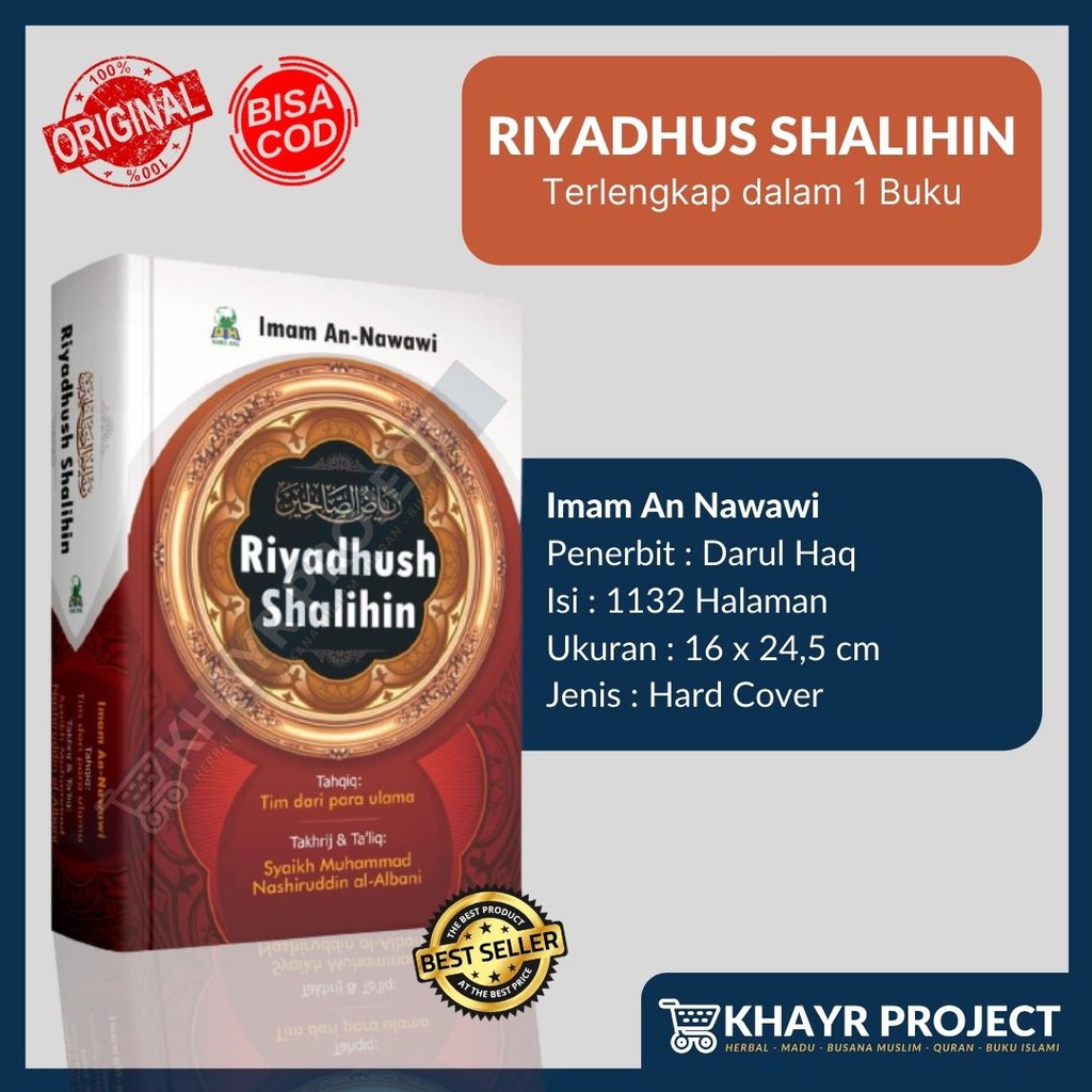 Jual Buku Riyadhush Shalihin Terlengkap 1 Jilid Kitab Riyadhus Shalihin