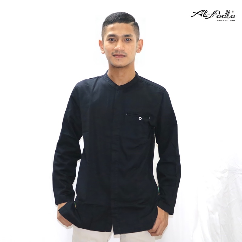 AL FADLA - Kemeja Koko Casual Pria Lengan Panjang Eldar