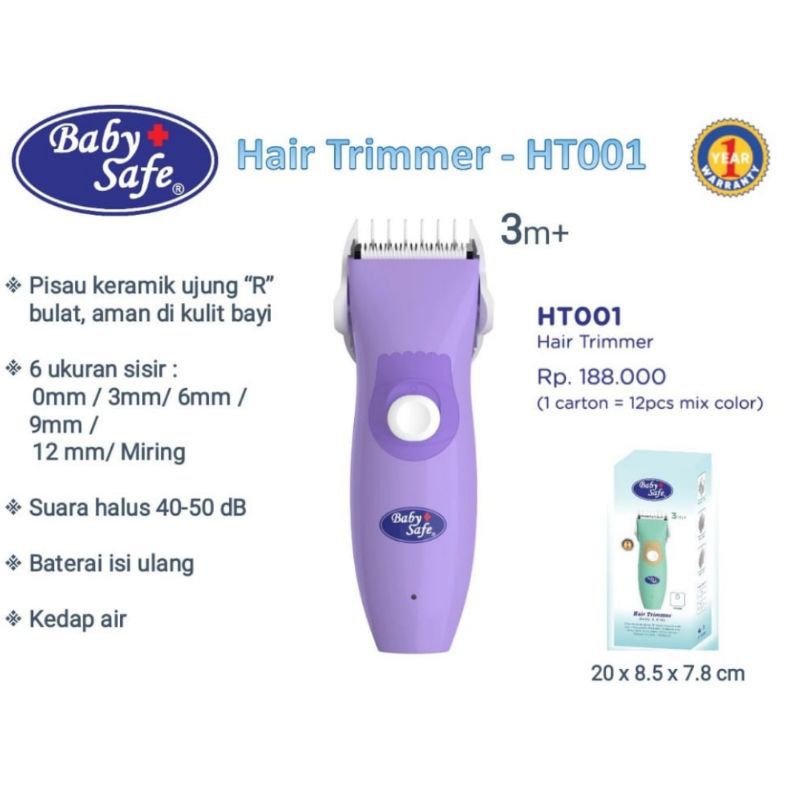 HT001 Baby Safe Hair Trimmer Alat Cukur Rambut Bayi Anak Babysafe