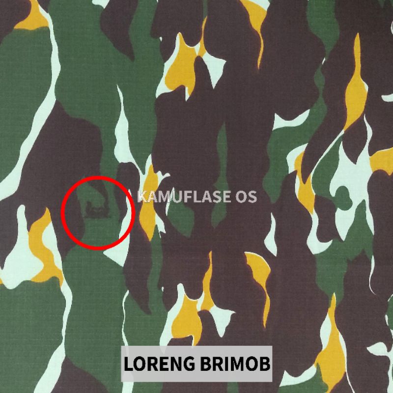 Kain loreng brimob bahan Ripstop tr