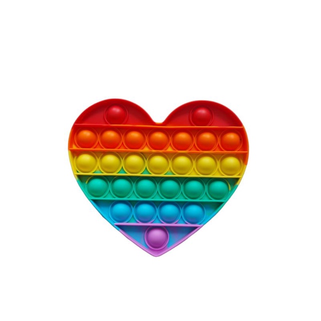 BUBBLE POP IT FIDGET TOY RAINBOW ukuran 12x12 || MAINAN EDUKASI ANAK KARAKTER PUSH POP IT-Love