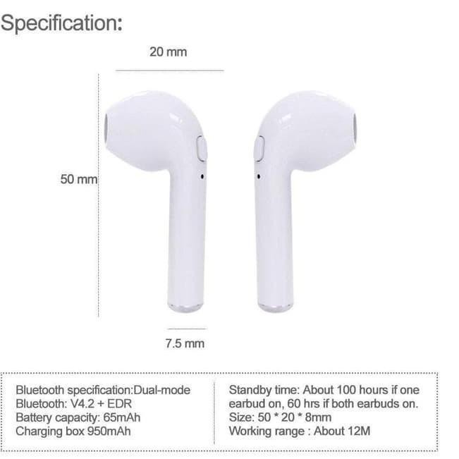 I7S TWS Headset Bluetooth Wireless Earphone HF I7S .