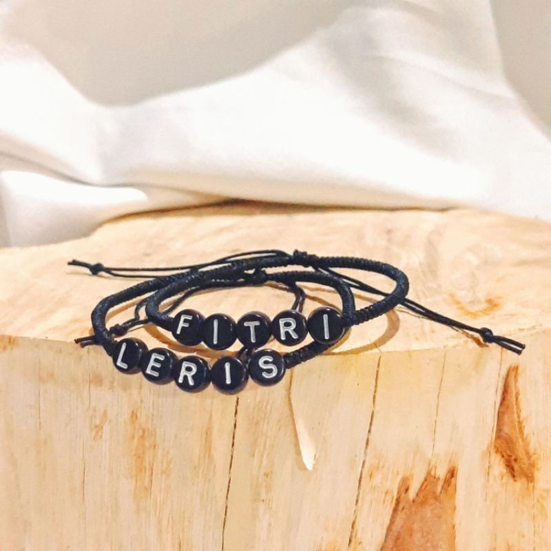 COUPLE NAMA by dnw - gelang nama gelang tali handmade gelang tangan pria wanita gelang unisex