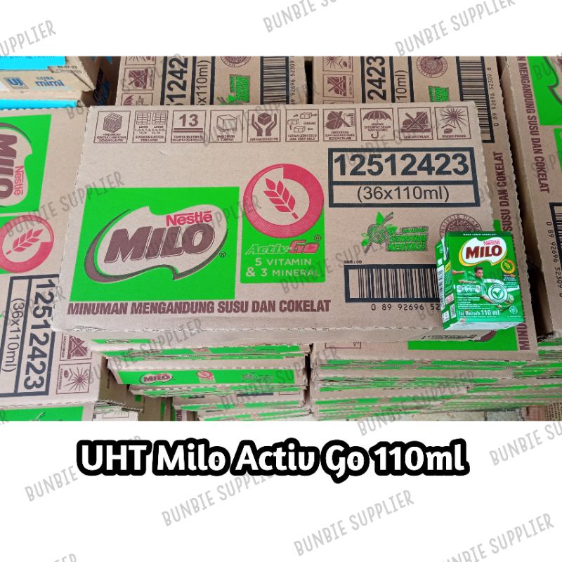

Susu UHT Nestle Milo Activ Go 110ml x 36 Susu Coklat Milo (KARTON)