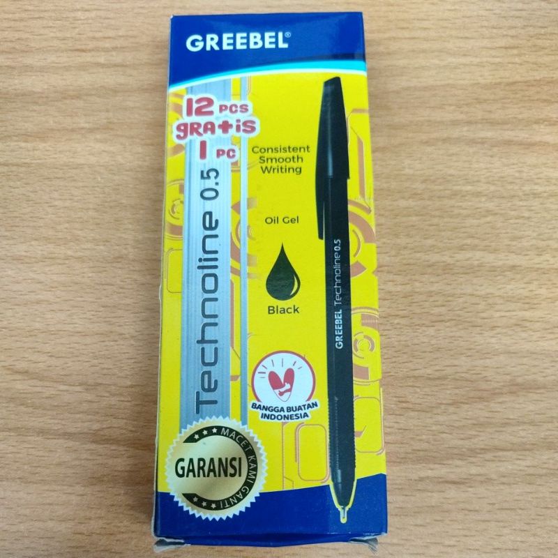 

Pulpen Greebel 0,5 Hitam 1pack (isi 12+1pcs)