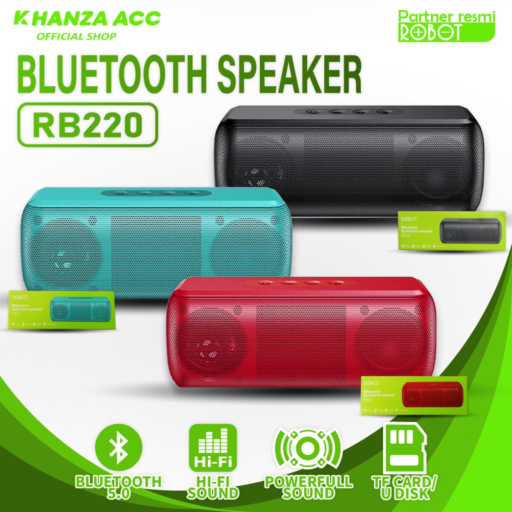 KHANZAACC ROBOT RB220 Speaker Bluetooth 5.0 Powerfull Hi-Fi Sound Quality Portable