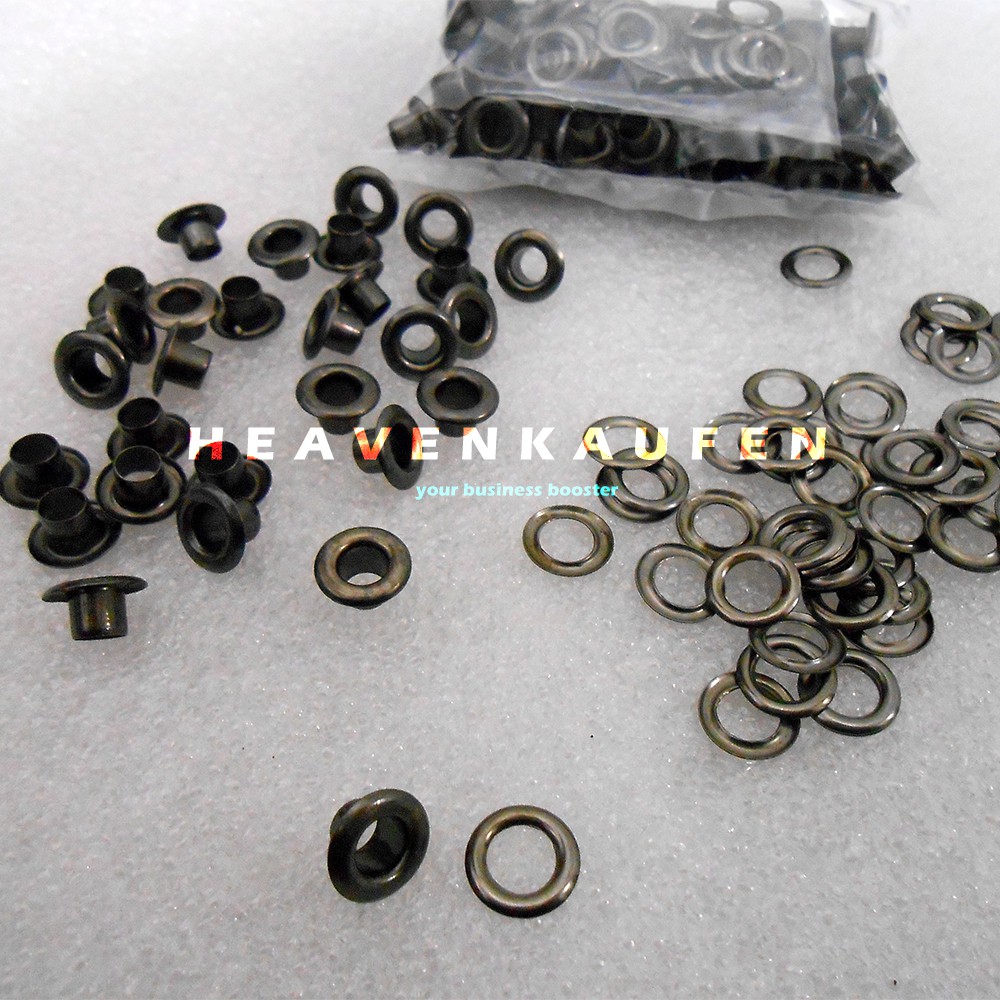 Mata Ayam Eyelet Mata Itik 5 mm Hitam Black Nikel Model Pakai Ring Harga Per Pack isi 100 Pcs