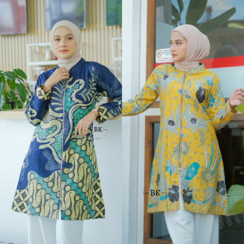 Baju Batik Wanita Modern M L XL XXL Atasan Batik Kerja Wanita Tunik Batik Wanita Kantor Batik Modern Seragam Batik