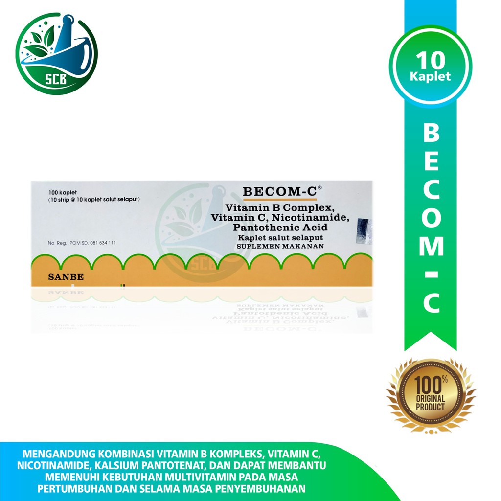 Becom C Multivitamin Sanbe - Vitamin B Complex, Vitamin C 10kaplet