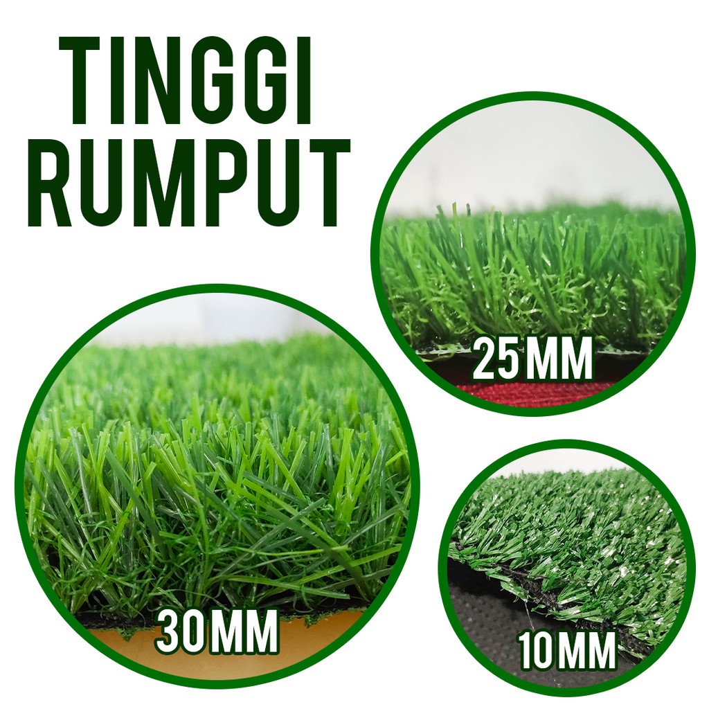 Rumput Sintetis 10mm/25mm dan 30mm Ukuran Potongan 50x50