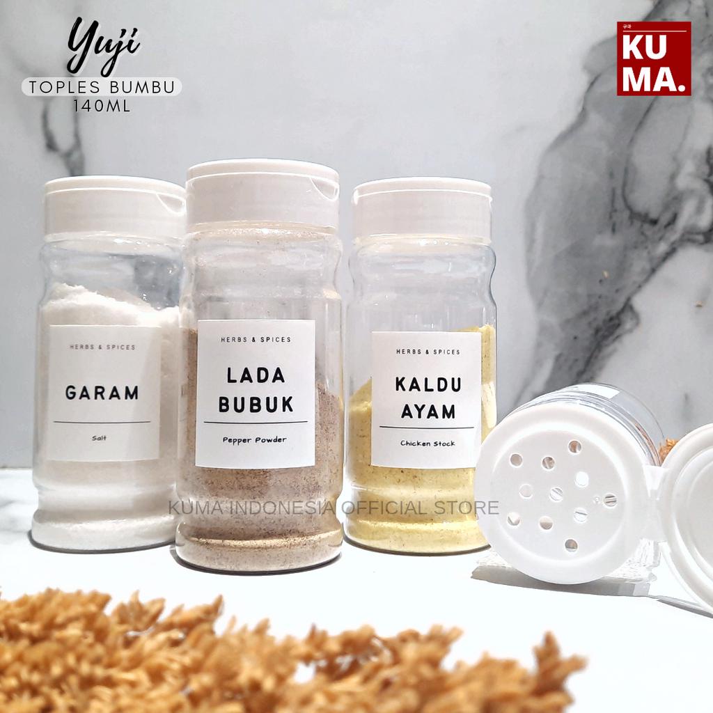 KUMA Yuji Botol Bumbu 140ml Tutup Putih Tabur Free Sticker Botol Bumbu Aesthetic