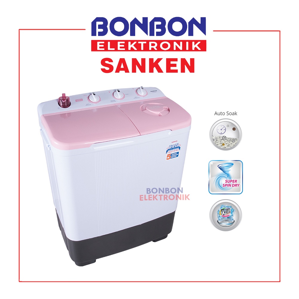 Sanken Mesin Cuci 2 Tabung 7KG TW-8660 / TW8660 / TW-8660EPK