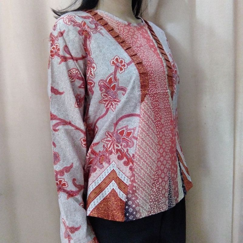 Atasan wanita /blues motif bunga murah