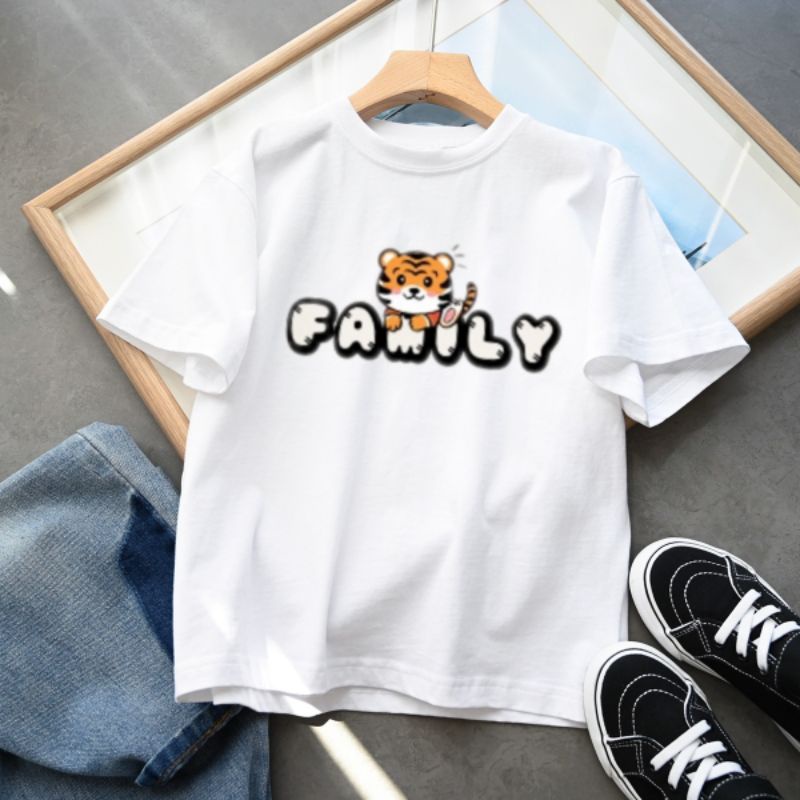 Kaos Anak Bertulisan Family Baju Anak Gambar Macan Fam Kaos Oblong anak Baju Distro Anak Usia 2 sampai 10 Tahun